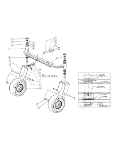 Front Caster Assembly Diagram and Parts List for M72-KW 53AI8CTZ750-37HP-OHV Cub Cadet Lawn Tractor